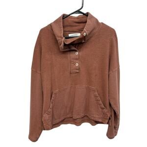 REI Co-op Hemp Blend Fleece Pullover Sweatshirt Brown Cozy Outdoor Fall Layer M